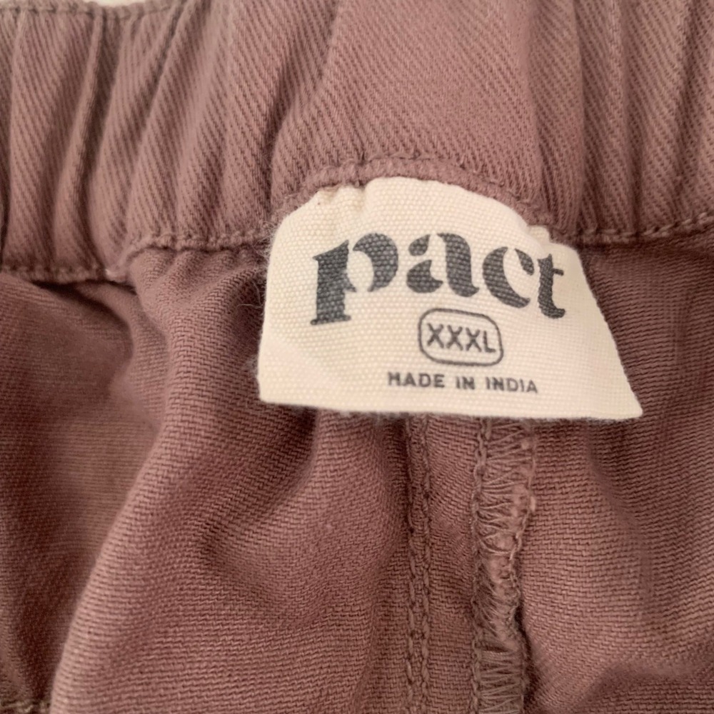 Pact Womens XXXL Organic Cotton Stretch Twill Straight Leg Pants Mauve Brown - Picture 4 of 8